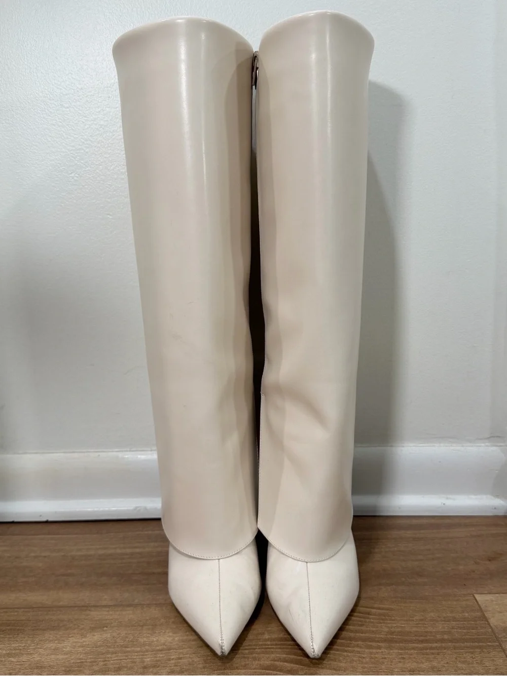 INC International Concepts Skylar Off-White Knee-High Boots | Size 8.5M